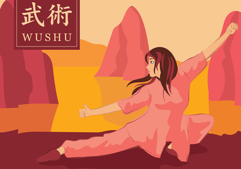 Wushu Martial Cartoon Free Vector - vector gratuit #416101